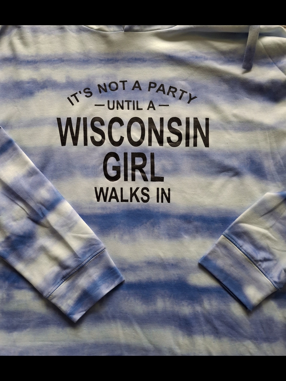 NEW Tie-Dye Hoodie with "Wisconsin Girl" Graphic Size Medium